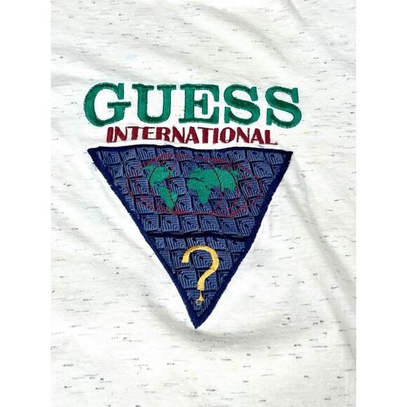 Vtg Guess T-Shirt Men's L White Graphic 80s 90s Georges Marciano Streetwear USA - Picture 3 of 7